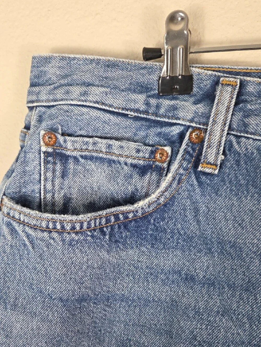 Agolde Parker long shorts Skywave Blue Denim Cutoff Shorts Size 32 Raw Hem